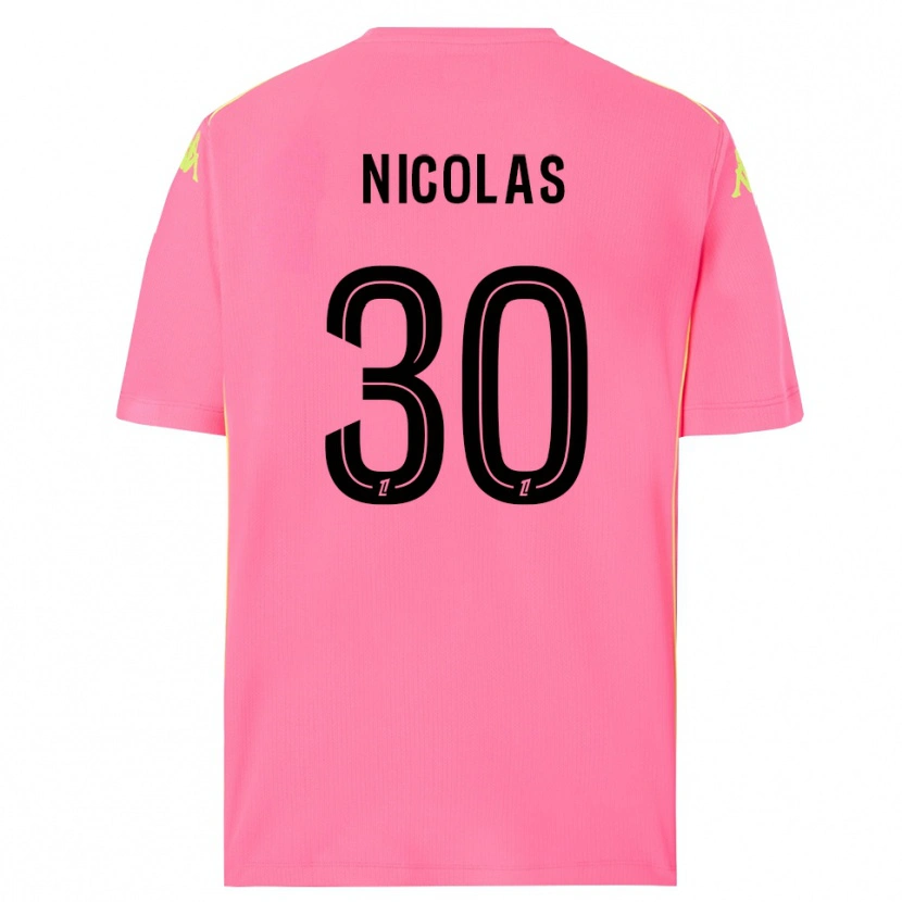 Danxen Niño Camiseta Lina-Lou Nicolas #30 Rosa Caliente Negro Portero Equipación 2025/26 La Camisa México