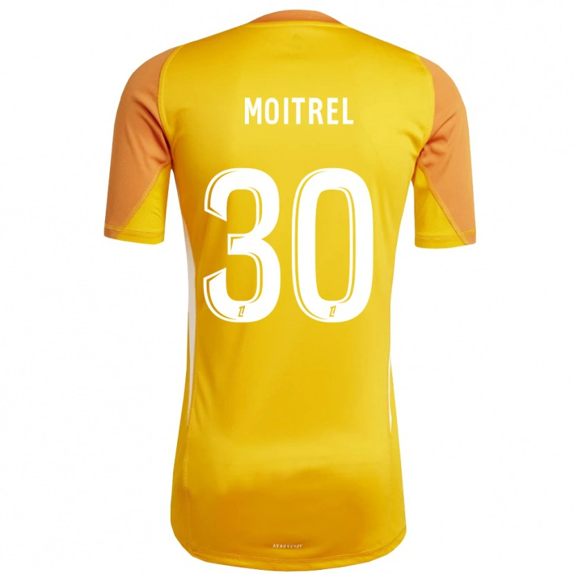 Danxen Niño Camiseta Pauline Moitrel #30 Naranja Blanco Portero Equipación 2025/26 La Camisa México