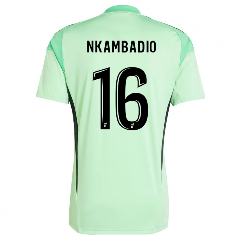 Danxen Niño Camiseta Obed Nkambadio #16 Verde Claro Negro Portero Equipación 2025/26 La Camisa México