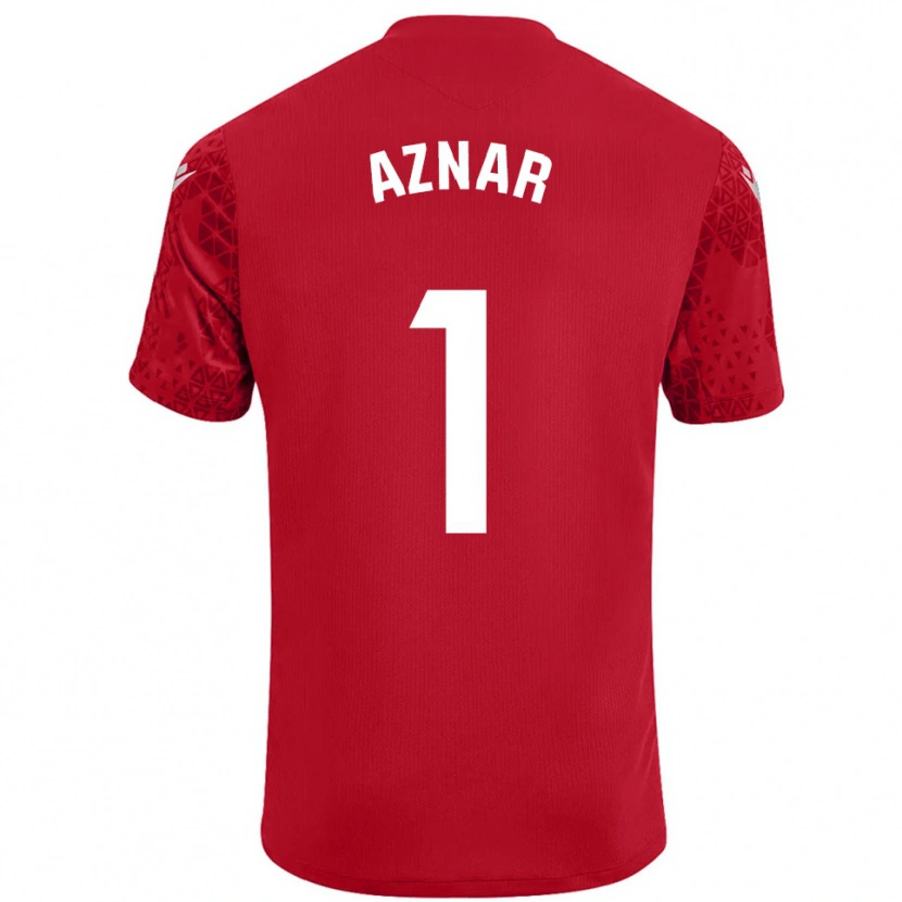 Danxen Niño Camiseta Victor Aznar #1 Rojo Blanco Portero Equipación 2025/26 La Camisa México