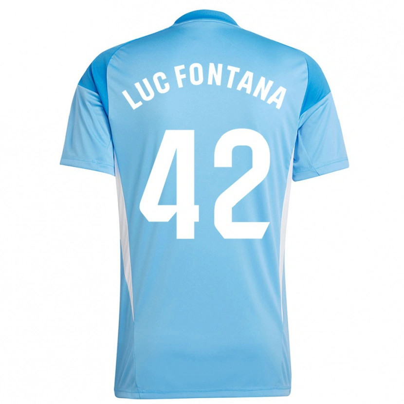 Danxen Niño Camiseta Jean Luc Fontana #42 Blanco Azul Cielo Portero Equipación 2025/26 La Camisa México