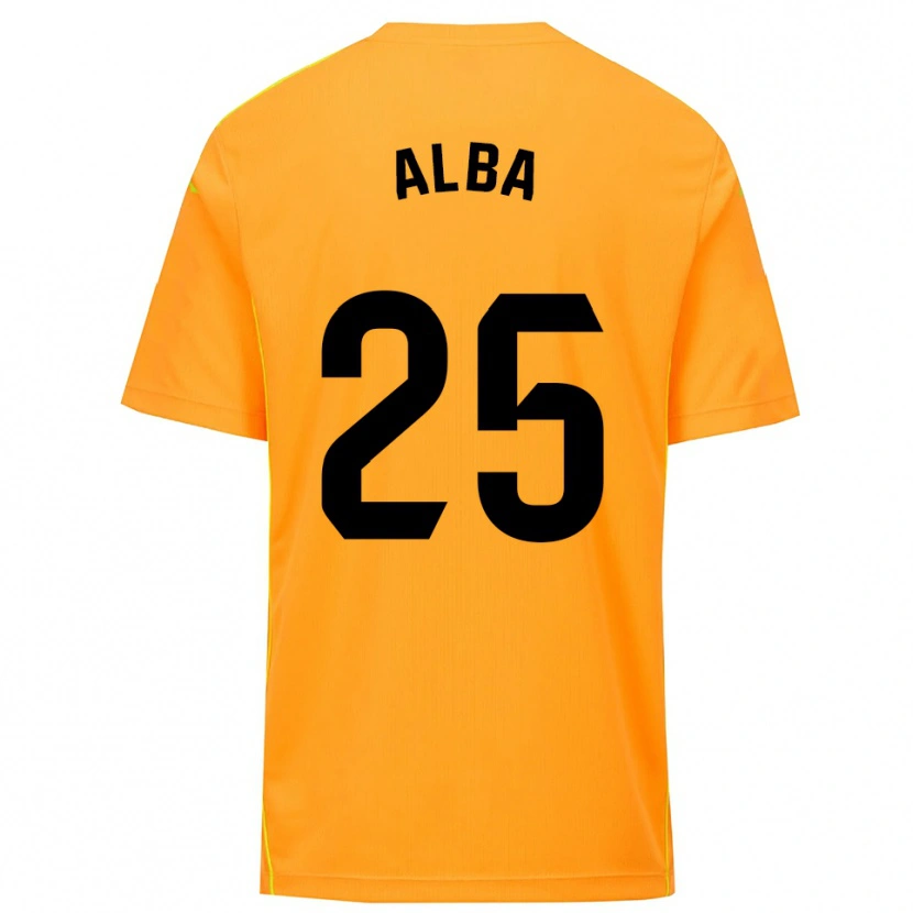 Danxen Niño Camiseta Alba Acebes Rodríguez #25 Naranja Negro Portero Equipación 2025/26 La Camisa México