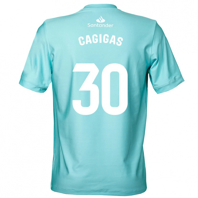 Danxen Niño Camiseta Iván Cagigas #30 Blanco Cian Claro Portero Equipación 2025/26 La Camisa México