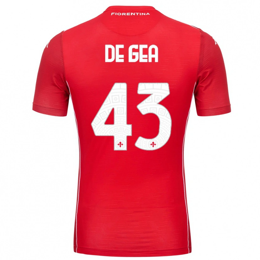 Danxen Niño Camiseta David de Gea #43 Rojo Blanco Portero Equipación 2025/26 La Camisa México