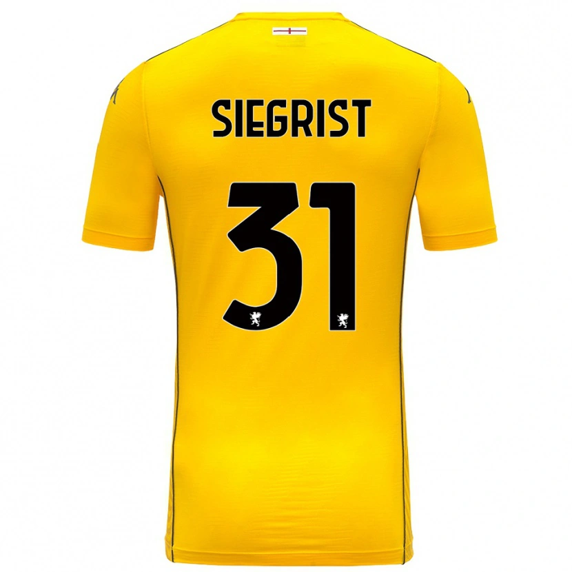 Danxen Niño Camiseta Benjamin Siegrist #31 Amarillo Oscuro Negro Portero Equipación 2025/26 La Camisa México