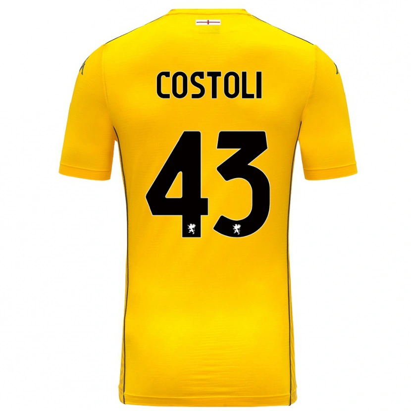 Danxen Niño Camiseta Lorenzo Costoli #43 Amarillo Oscuro Negro Portero Equipación 2025/26 La Camisa México