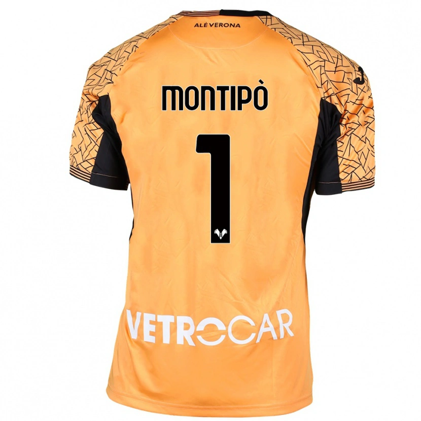 Danxen Niño Camiseta Lorenzo Montipò #1 Naranja Negro Blanco Portero Equipación 2025/26 La Camisa México