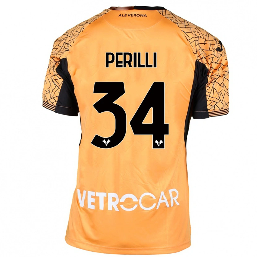 Danxen Niño Camiseta Simone Perilli #34 Naranja Negro Blanco Portero Equipación 2025/26 La Camisa México