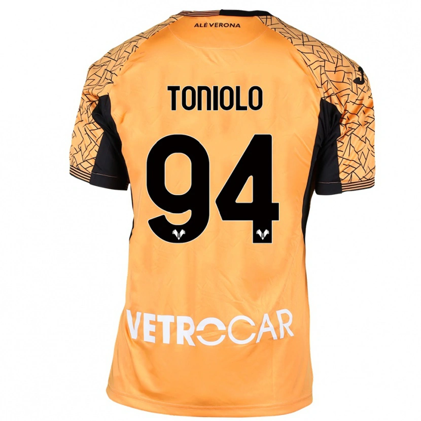 Danxen Niño Camiseta Giacomo Toniolo #94 Naranja Negro Blanco Portero Equipación 2025/26 La Camisa México