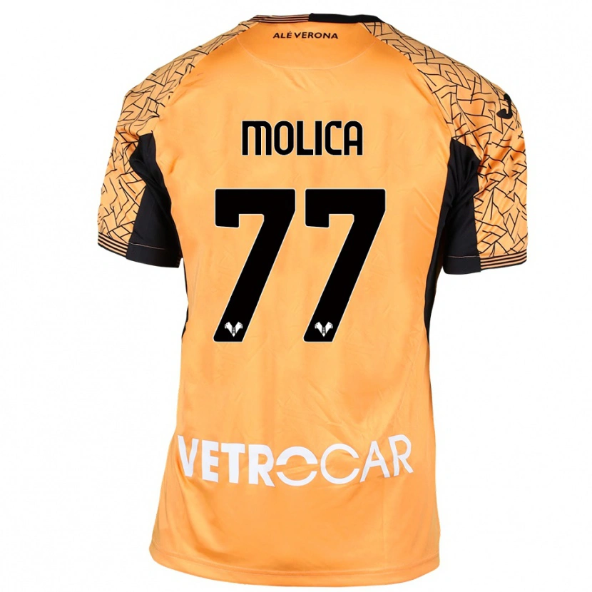 Danxen Niño Camiseta Francesco Molica #77 Naranja Negro Blanco Portero Equipación 2025/26 La Camisa México