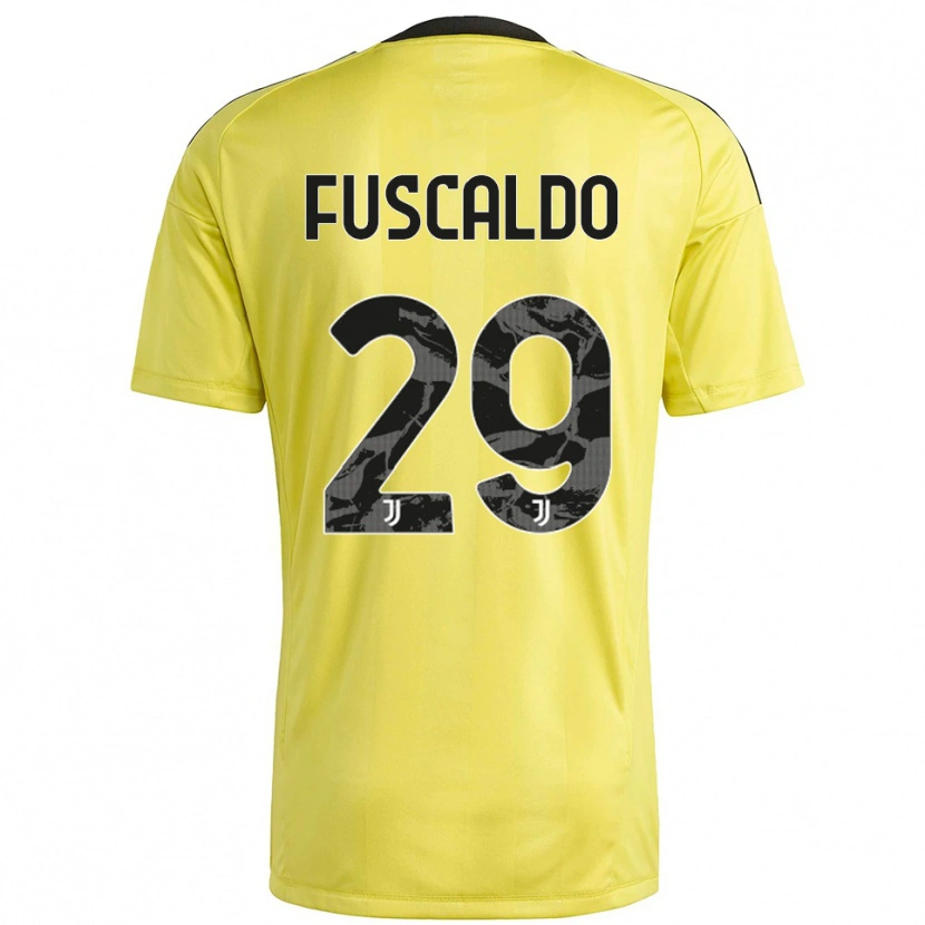 Danxen Niño Camiseta Matteo Fuscaldo #29 Blanco Amarillo Portero Equipación 2025/26 La Camisa México