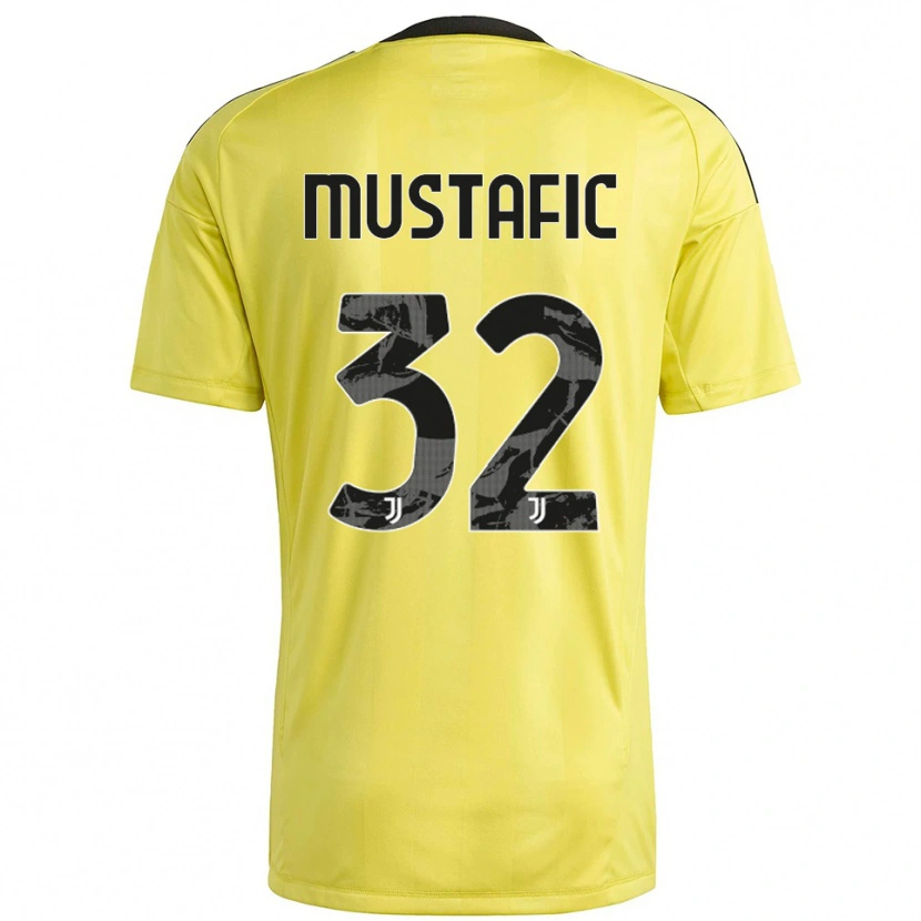 Danxen Niño Camiseta Emma Mustafic #32 Blanco Amarillo Portero Equipación 2025/26 La Camisa México