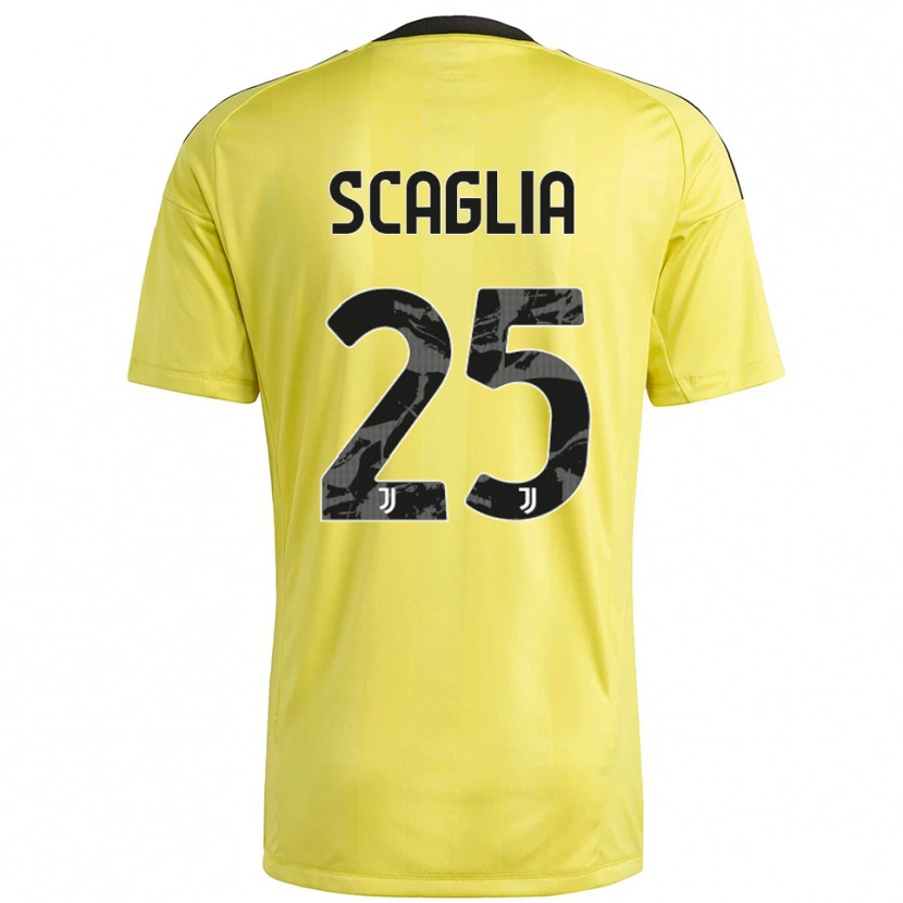 Danxen Niño Camiseta Simone Scaglia #25 Blanco Amarillo Portero Equipación 2025/26 La Camisa México