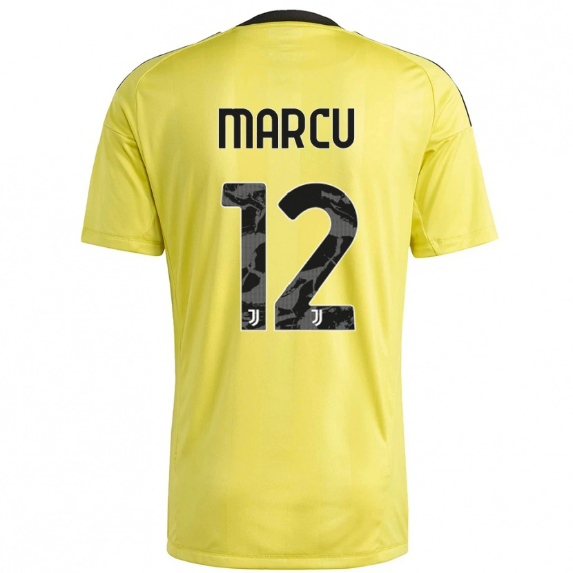 Danxen Niño Camiseta Alessio Marcu #12 Blanco Amarillo Portero Equipación 2025/26 La Camisa México