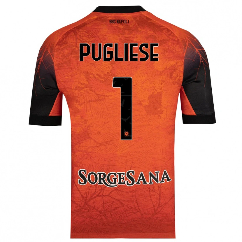 Danxen Niño Camiseta Claudio Pugliese #1 Naranja Rojo Negro Portero Equipación 2025/26 La Camisa México