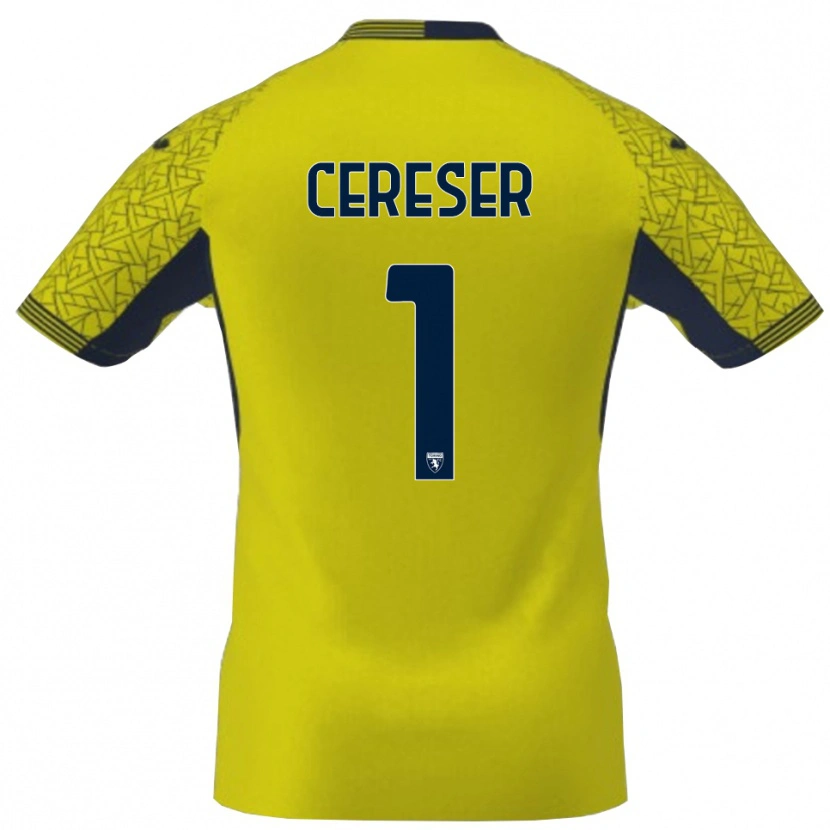 Danxen Niño Camiseta Francesco Cereser #1 Amarillo Negro Portero Equipación 2025/26 La Camisa México