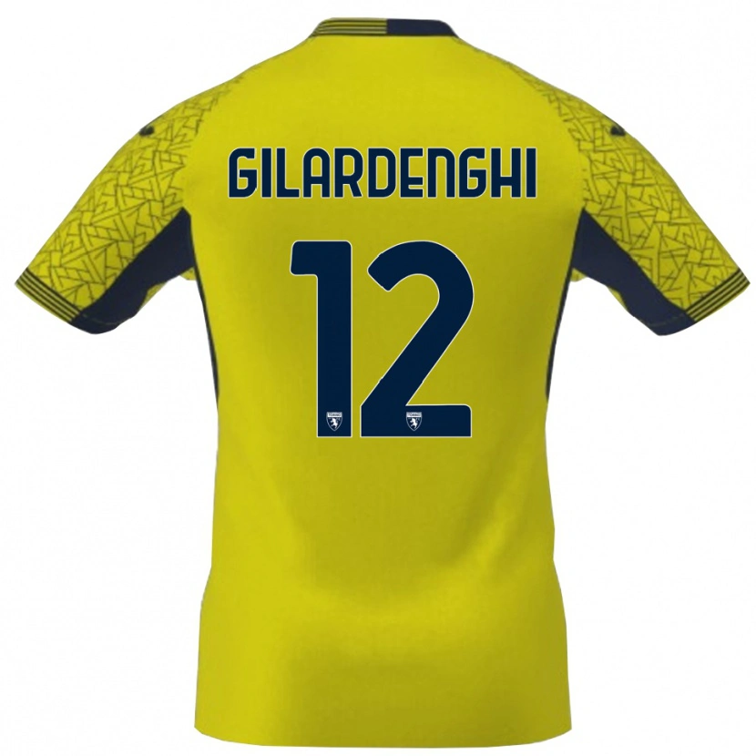 Danxen Niño Camiseta Riccardo Gilardenghi #12 Amarillo Negro Portero Equipación 2025/26 La Camisa México