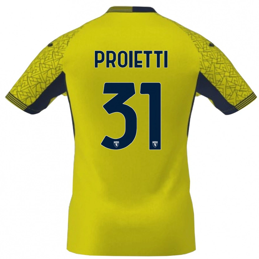 Danxen Niño Camiseta Riccardo Proietti #31 Amarillo Negro Portero Equipación 2025/26 La Camisa México