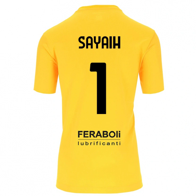 Danxen Niño Camiseta Ilyas Sayaih #1 Amarillo Negro Portero Equipación 2025/26 La Camisa México