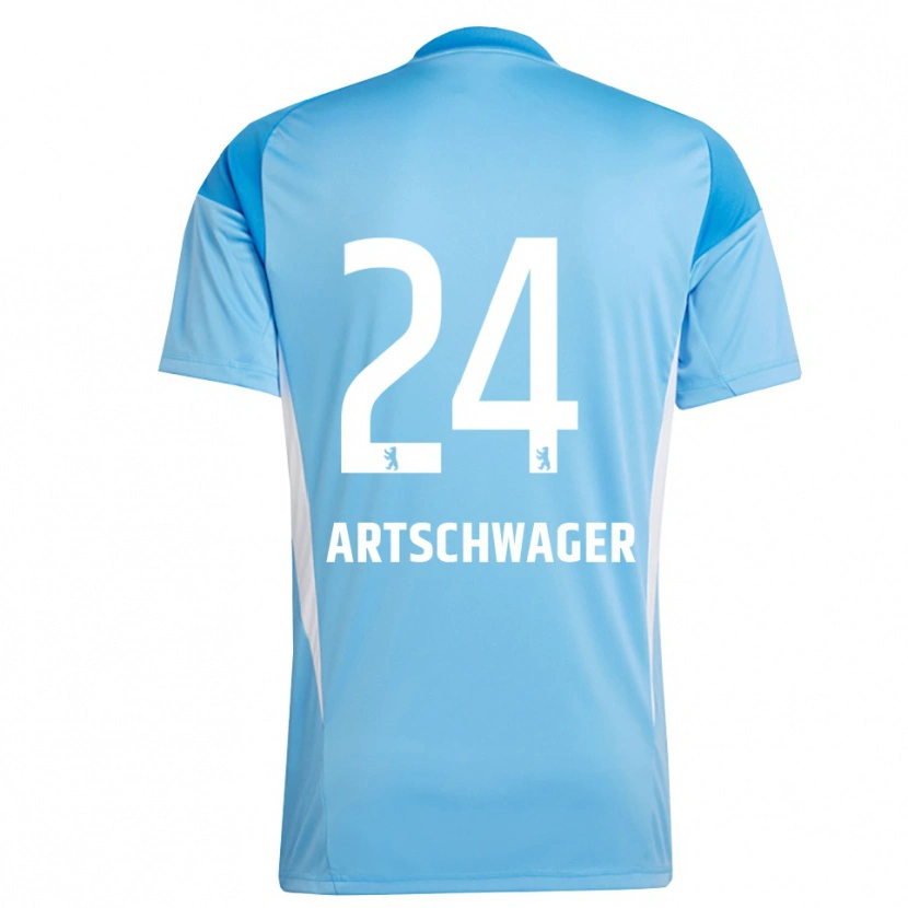 Danxen Niño Camiseta Finn Artschwager #24 Azul Negro Portero Equipación 2025/26 La Camisa México