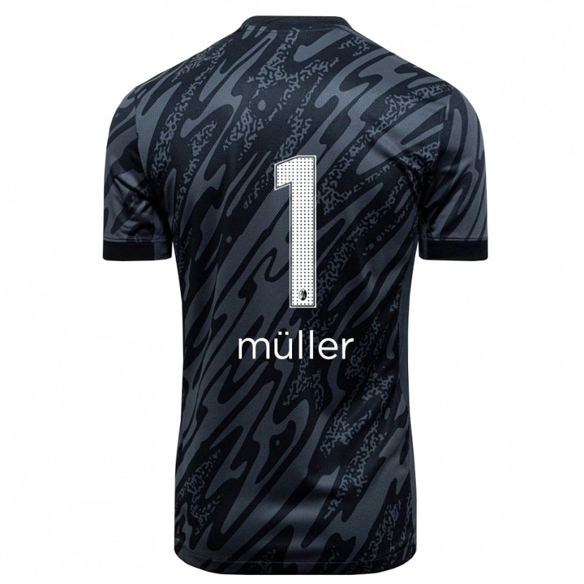 Danxen Niño Camiseta Philipp Müller #1 Negro Blanco Portero Equipación 2025/26 La Camisa México
