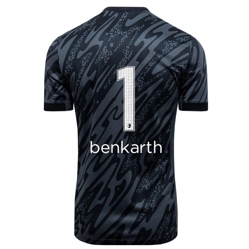 Danxen Niño Camiseta Laura Benkarth #1 Negro Blanco Portero Equipación 2025/26 La Camisa México