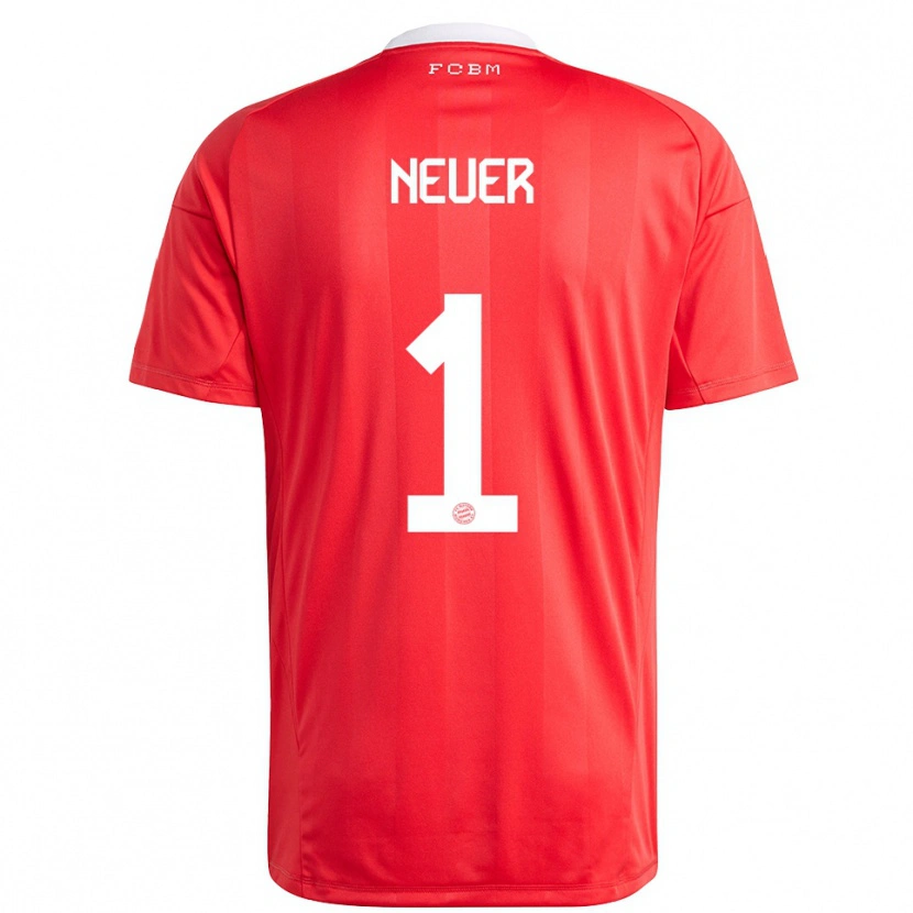 Danxen Niño Camiseta Manuel Neuer #1 Blanco Rojo Portero Equipación 2025/26 La Camisa México