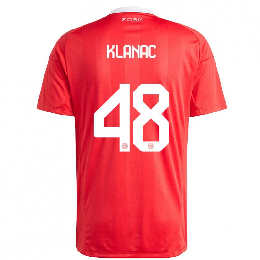 Danxen Niño Camiseta Leon Klanac #48 Blanco Rojo Portero Equipación 2025/26 La Camisa México