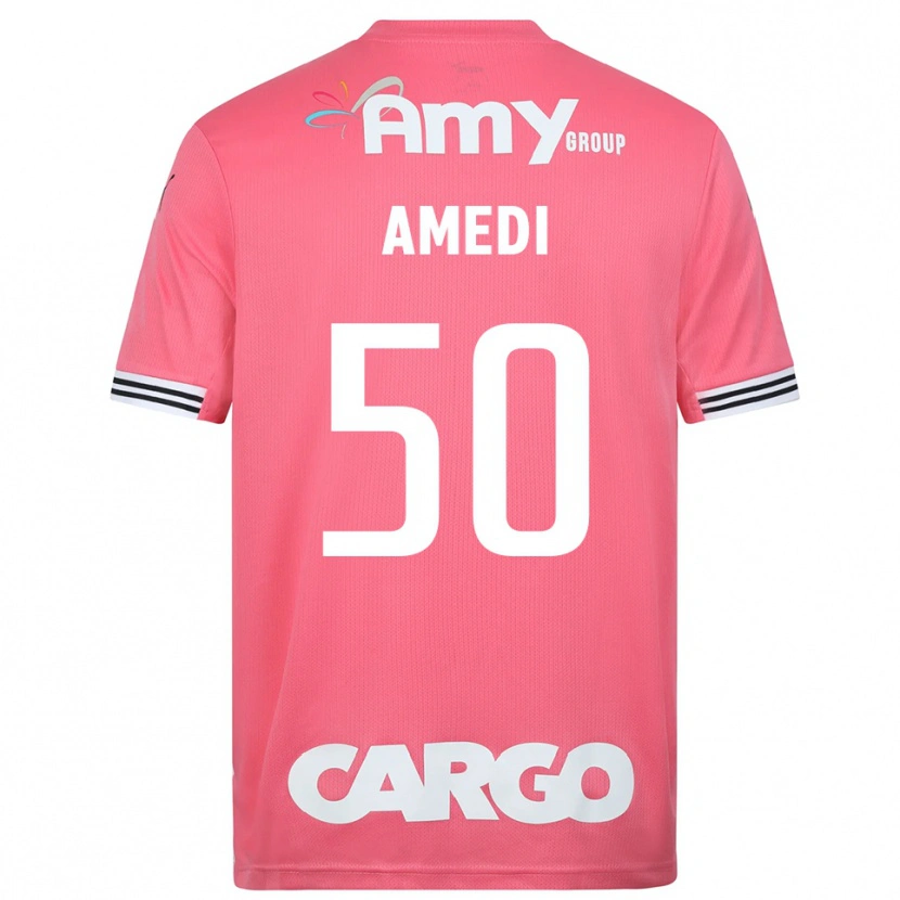Danxen Niño Camiseta Roie Amedi #50 Blanco Rosa Portero Equipación 2025/26 La Camisa México