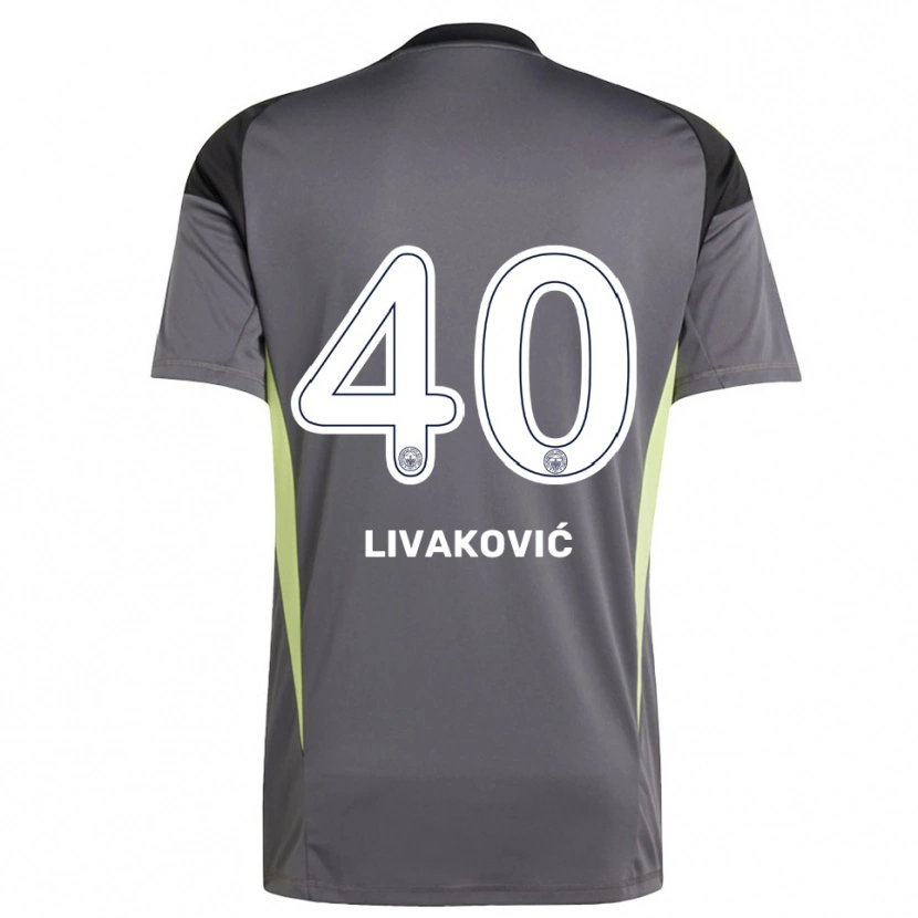 Danxen Niño Camiseta Dominik Livakovic #40 Gris Tenue Negro Portero Equipación 2025/26 La Camisa México
