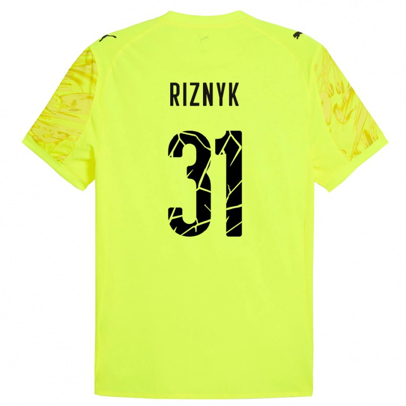 Danxen Niño Camiseta Dmytro Riznyk #31 Verde Amarillo Portero Equipación 2025/26 La Camisa México