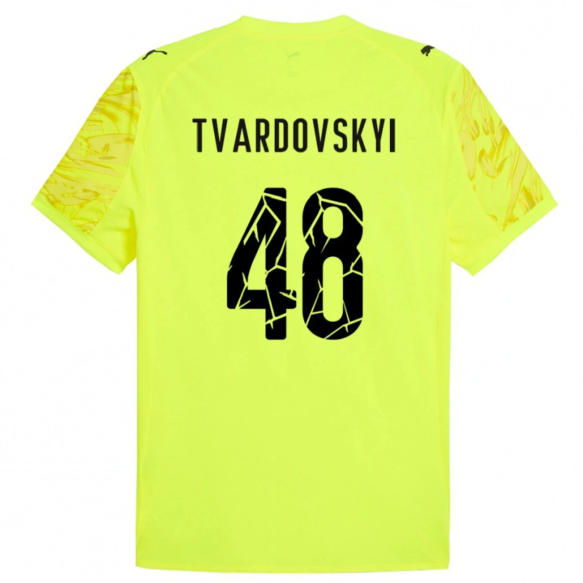 Danxen Niño Camiseta Denys Tvardovskyi #48 Verde Amarillo Portero Equipación 2025/26 La Camisa México