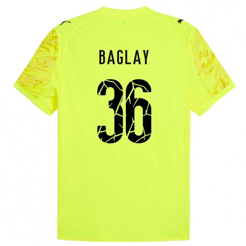 Danxen Niño Camiseta Rostyslav Baglay #36 Verde Amarillo Portero Equipación 2025/26 La Camisa México