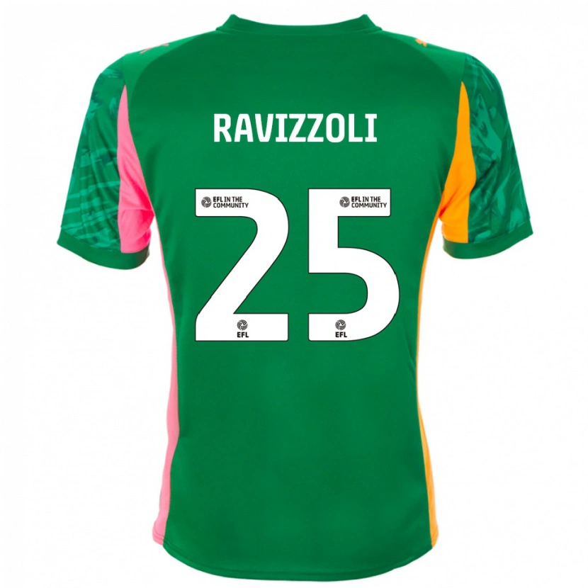 Danxen Hombre Camiseta Franco Ravizzoli #25 Naranja Verde Portero Equipación 2025/26 La Camisa México