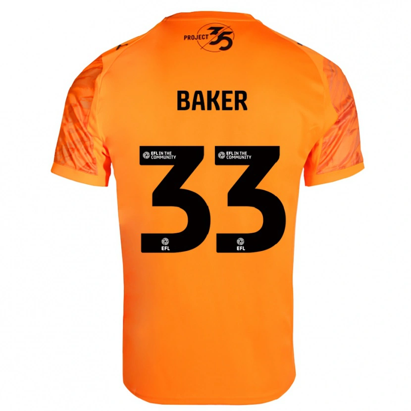 Danxen Hombre Camiseta Zak Baker #33 Negro Naranja Portero Equipación 2025/26 La Camisa México