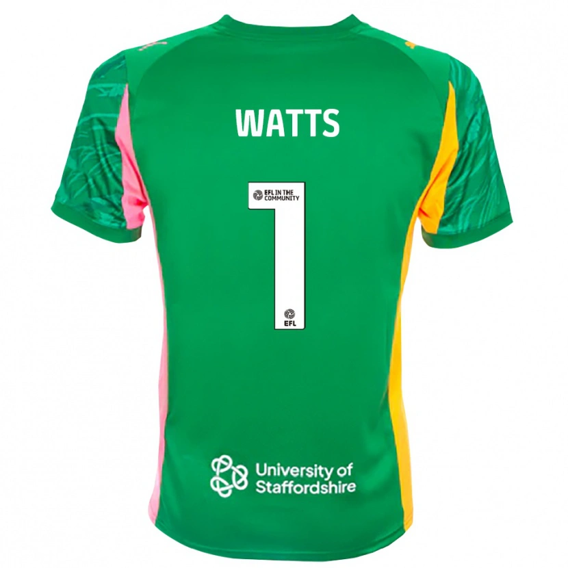 Danxen Hombre Camiseta Connie Watts #1 Verde Rosa Naranja Portero Equipación 2025/26 La Camisa México