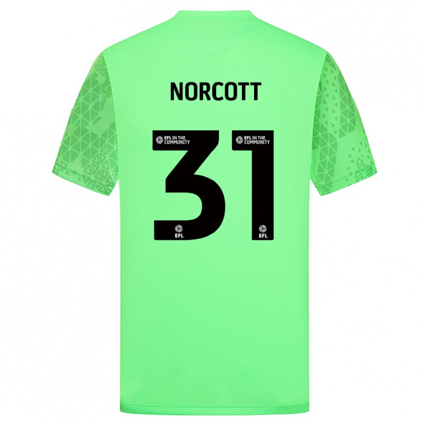 Danxen Hombre Camiseta Tom Norcott #31 Verde Claro Portero Equipación 2025/26 La Camisa México
