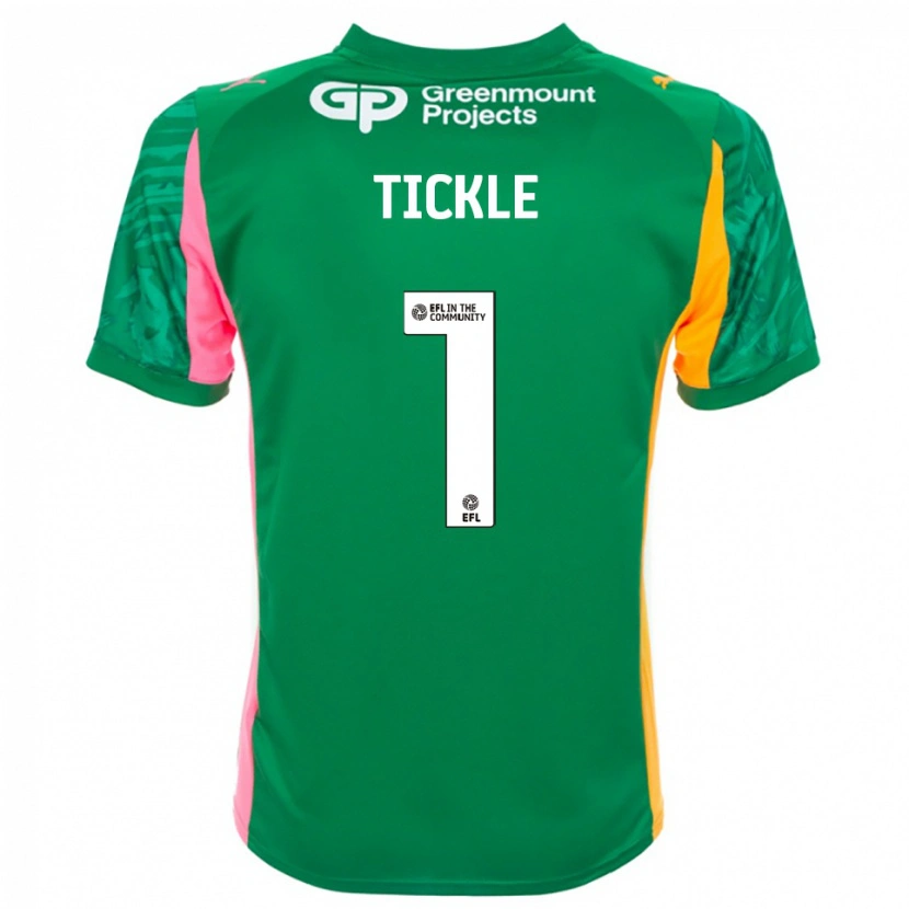 Danxen Hombre Camiseta Sam Tickle #1 Verde Rosa Naranja Portero Equipación 2025/26 La Camisa México