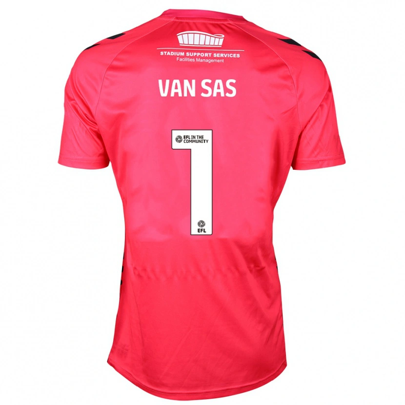 Danxen Hombre Camiseta Mikki van Sas #1 Blanco Rojo Portero Equipación 2025/26 La Camisa México