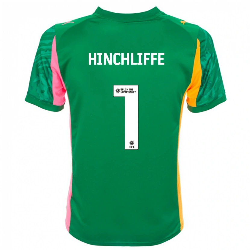 Danxen Hombre Camiseta Ben Hinchliffe #1 Verde Rosa Blanco Portero Equipación 2025/26 La Camisa México