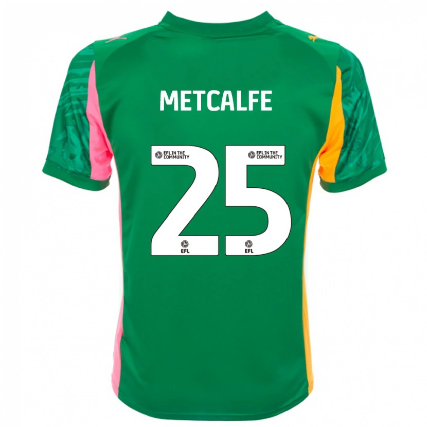 Danxen Hombre Camiseta Max Metcalfe #25 Verde Rosa Blanco Portero Equipación 2025/26 La Camisa México