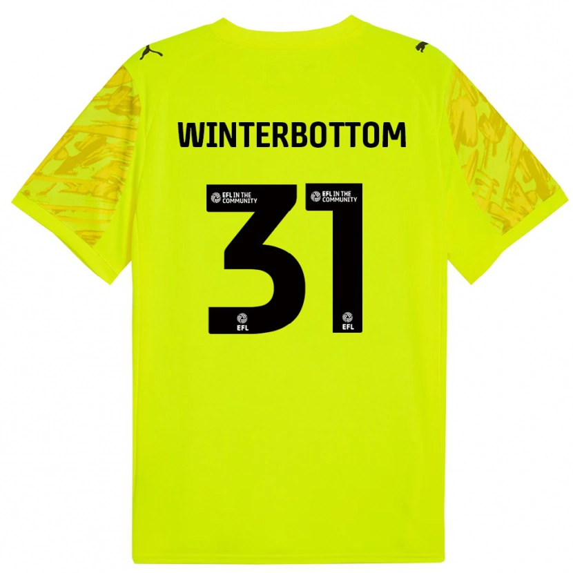 Danxen Hombre Camiseta Ben Winterbottom #31 Negro Amarillo Portero Equipación 2025/26 La Camisa México