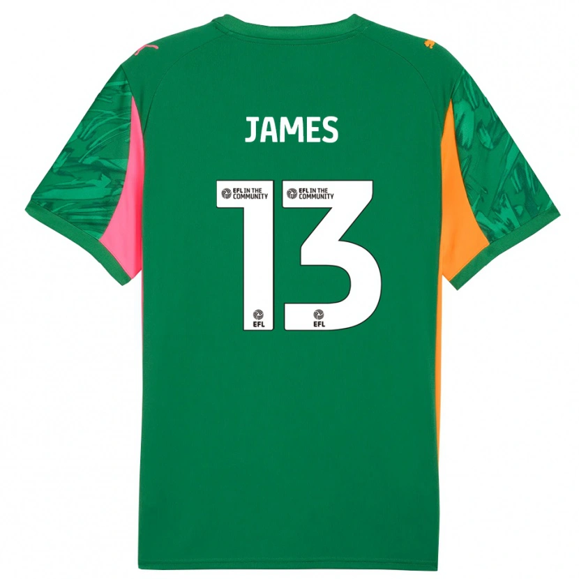 Danxen Hombre Camiseta Dominic James #13 Verde Rosa Naranja Portero Equipación 2025/26 La Camisa México