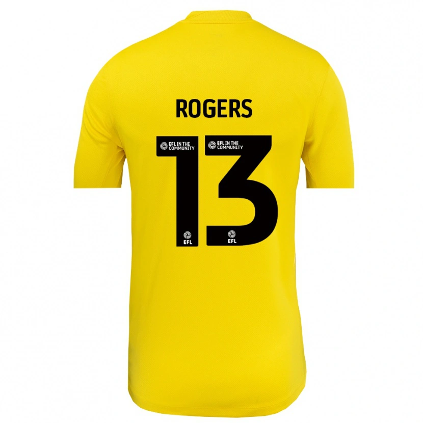 Danxen Hombre Camiseta Hayden Rogers #13 Negro Amarillo Portero Equipación 2025/26 La Camisa México
