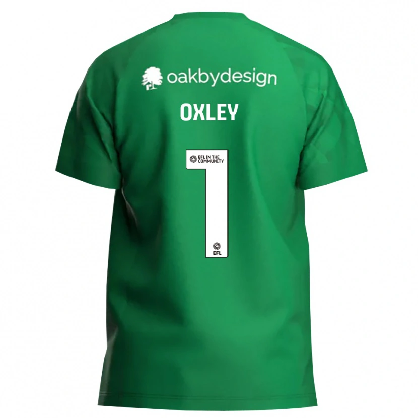 Danxen Hombre Camiseta Mark Oxley #1 Verde Blanco Portero Equipación 2025/26 La Camisa México