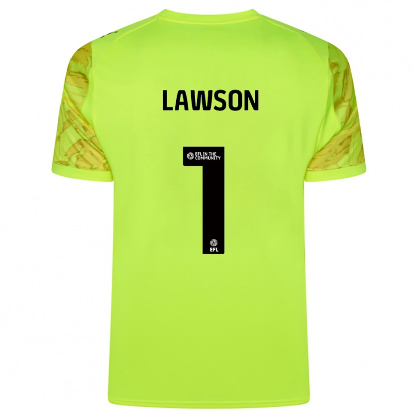 Danxen Hombre Camiseta Harvey Lawson #1 Verde Fluorescente Portero Equipación 2025/26 La Camisa México