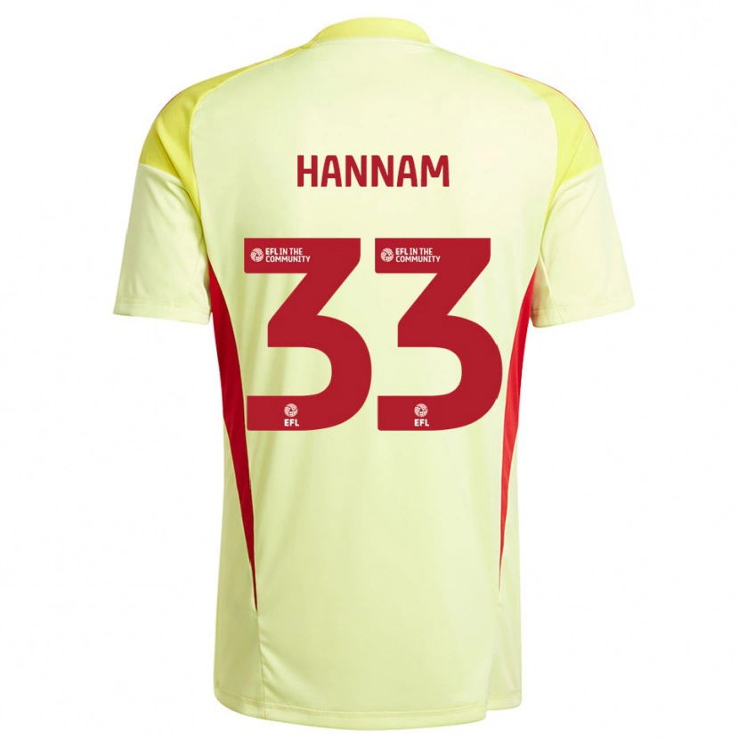 Danxen Hombre Camiseta Shawna Hannam #33 Amarillo Pálido Portero Equipación 2025/26 La Camisa México