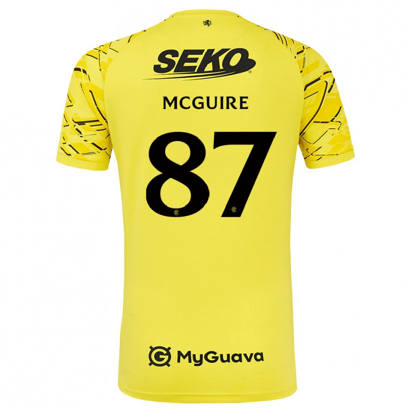 Danxen Hombre Camiseta Rydnn McGuire #87 Negro Amarillo Portero Equipación 2025/26 La Camisa México