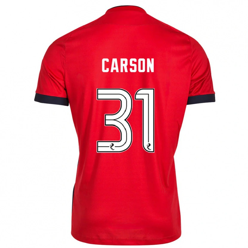 Danxen Hombre Camiseta Trevor Carson #31 Blanco Rojo Portero Equipación 2025/26 La Camisa México