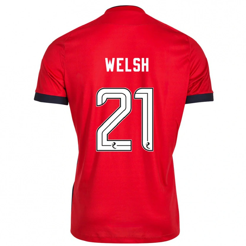Danxen Hombre Camiseta Tom Welsh #21 Blanco Rojo Portero Equipación 2025/26 La Camisa México